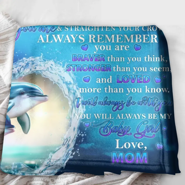 Personalized Daughter Fleece Throw Blanket/Quilt - Gift Idea For Daughter From Mom - To My Daughter Never Feel That You Are Alone