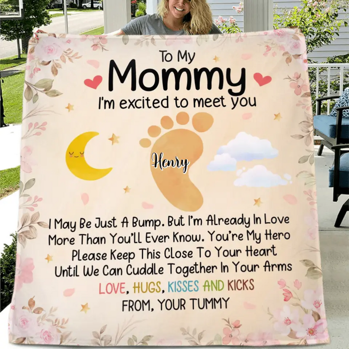 Personalized To My Mommy Fleece Throw Blanket/Quilt - Gift Idea For Mother's Day - You're My Hero