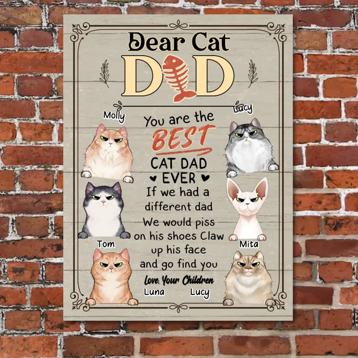 Personalized Pet Wooden Sign - Gift Idea For Dog Mom/Cat Dad On Mother's Day/Father's Day - You Are The Best Cat Dad Ever