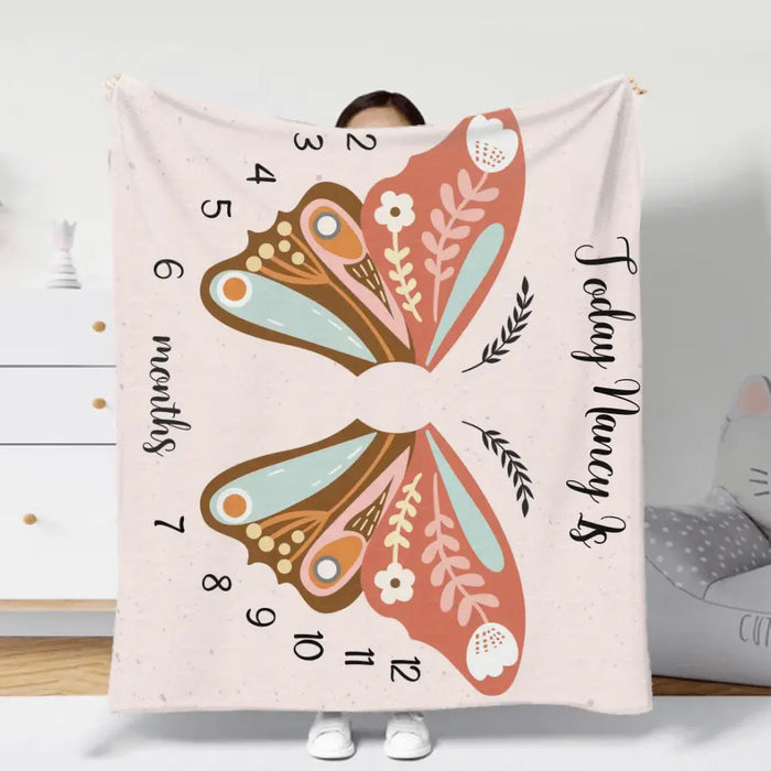 Personalized Baby Fleece Throw Blanket/Quilt - Birthday Gift Idea for Baby