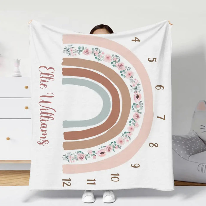 Personalized Baby Fleece Throw Blanket - Birthday Gift Idea for Baby