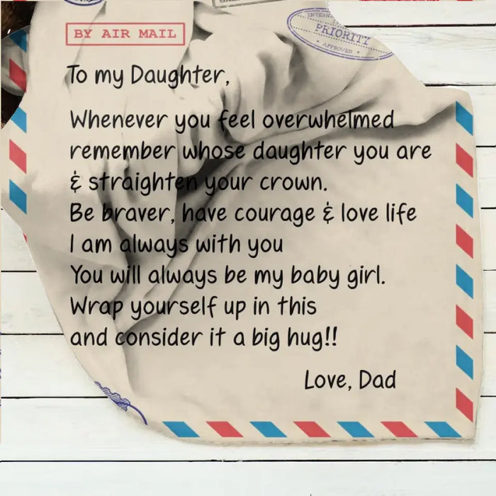 Personalized To My Daughter Fleece Throw Blanket/Quilt - Gift Idea For Daughter - A Letter From Dad