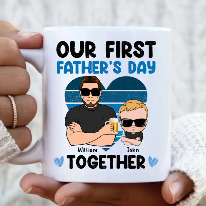 Personalized Dad And Daughter/Son Coffee Mug - Gift Idea For Father's Day - Our First Father's Day Together