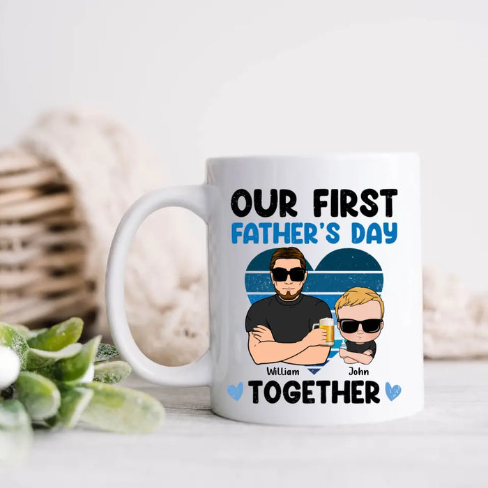 Personalized Dad And Daughter/Son Coffee Mug - Gift Idea For Father's Day - Our First Father's Day Together