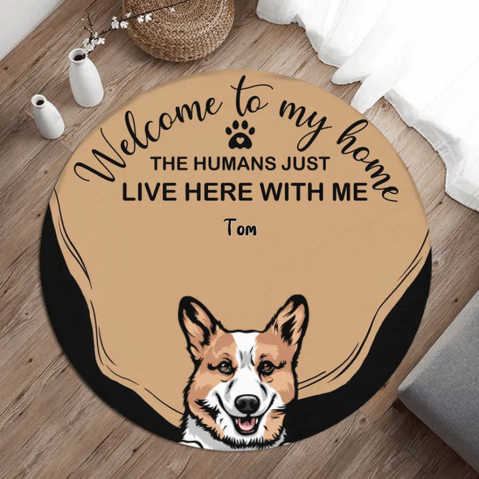 Personalized Pet Round Rug - Up to 6 Dogs/Cats - Gift Idea for Dog/Cat Lovers - Welcome To My Home