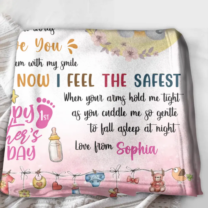 Personalized Father's Day Fleece Throw Blanket/Quilt - Gift Idea For Father's Day - To My Daddy I've Only Been With You For Just A Little While