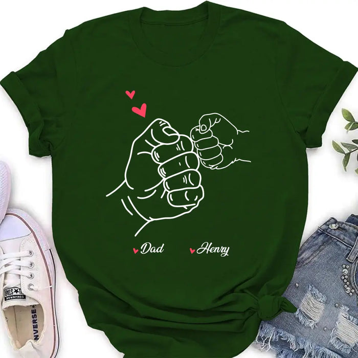 Personalized Papa & Kids Fist Bump Shirt/Hoodie - Gift Idea For Father/Kids/Father's Day - Custom Up to 7 Kids' Name
