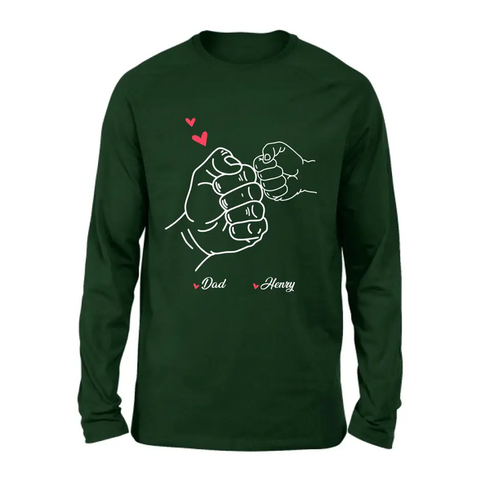 Personalized Papa & Kids Fist Bump Shirt/Hoodie - Gift Idea For Father/Kids/Father's Day - Custom Up to 7 Kids' Name