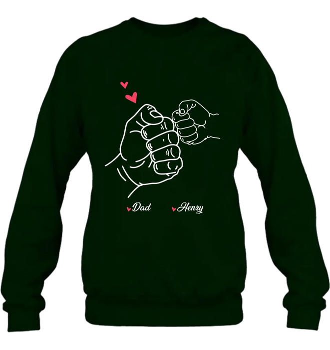 Personalized Papa & Kids Fist Bump Shirt/Hoodie - Gift Idea For Father/Kids/Father's Day - Custom Up to 7 Kids' Name
