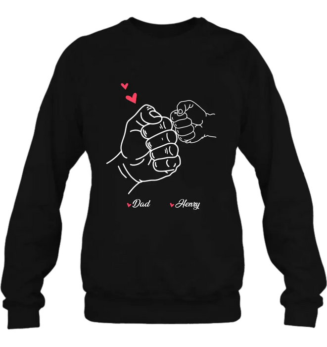 Personalized Papa & Kids Fist Bump Shirt/Hoodie - Gift Idea For Father/Kids/Father's Day - Custom Up to 7 Kids' Name