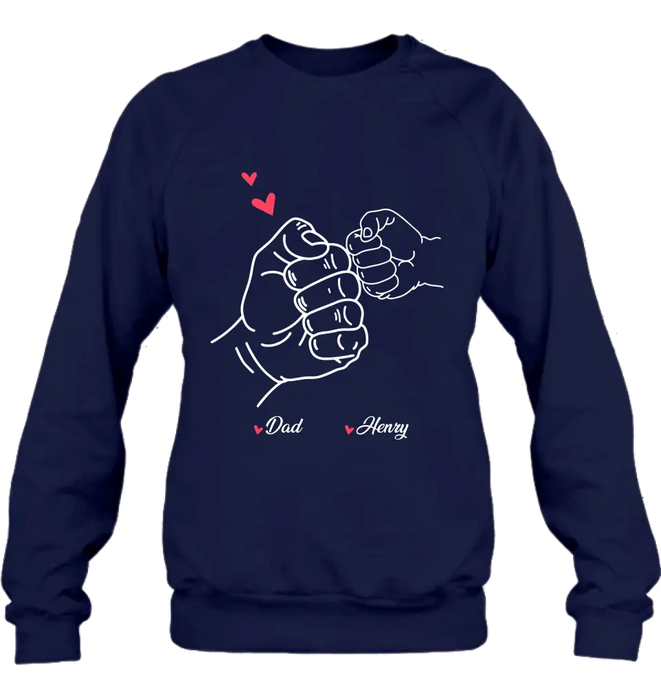 Personalized Papa & Kids Fist Bump Shirt/Hoodie - Gift Idea For Father/Kids/Father's Day - Custom Up to 7 Kids' Name
