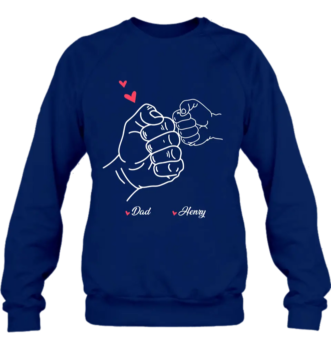 Personalized Papa & Kids Fist Bump Shirt/Hoodie - Gift Idea For Father/Kids/Father's Day - Custom Up to 7 Kids' Name