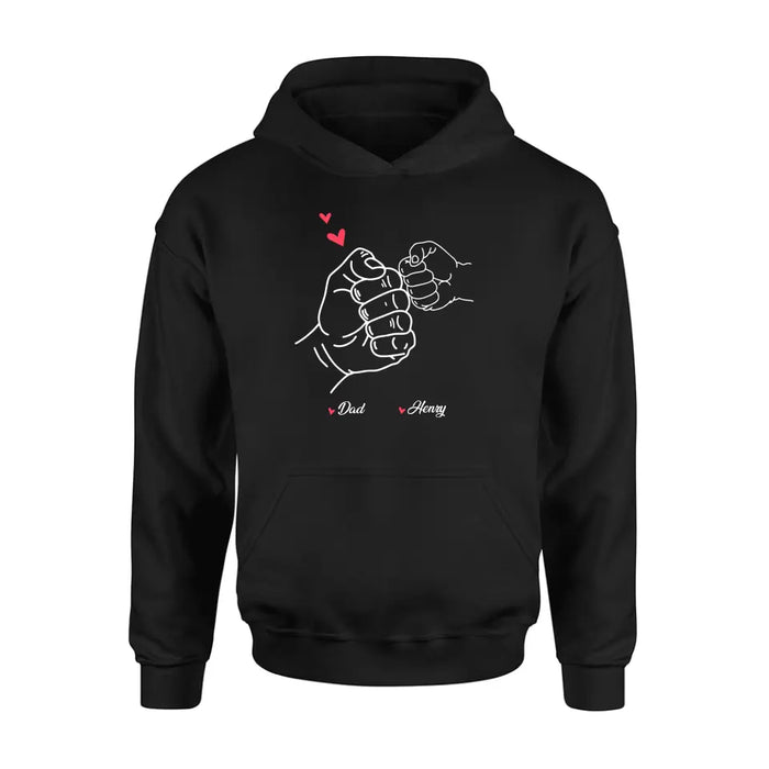 Personalized Papa & Kids Fist Bump Shirt/Hoodie - Gift Idea For Father/Kids/Father's Day - Custom Up to 7 Kids' Name