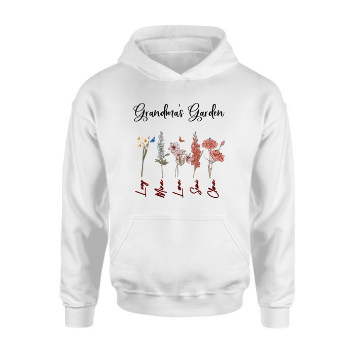 Personalized Grandma's Garden Shirt/Hoodie - Gift Idea For Grandma - Up to 5 Flowers - Grandma's Garden