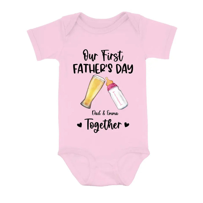 Personalized Baby Onesie/T-Shirt - Father's Day Gift Idea For Baby/Dad - Our First Father's Day Together