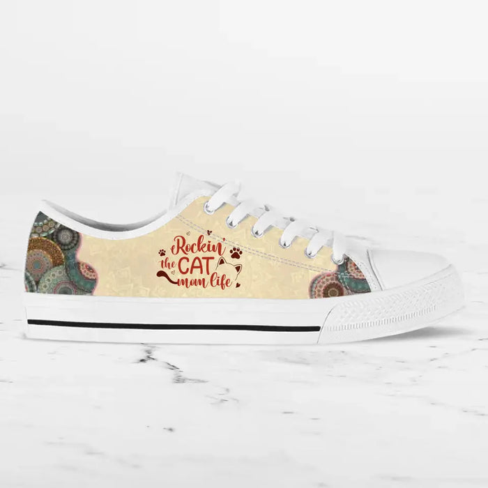 Personalized Cat Mom Canvas Sneakers - Up to 5 Cats - Mother's Day Gift Idea for Cat Lovers - Rockin' The Cat Mom Life
