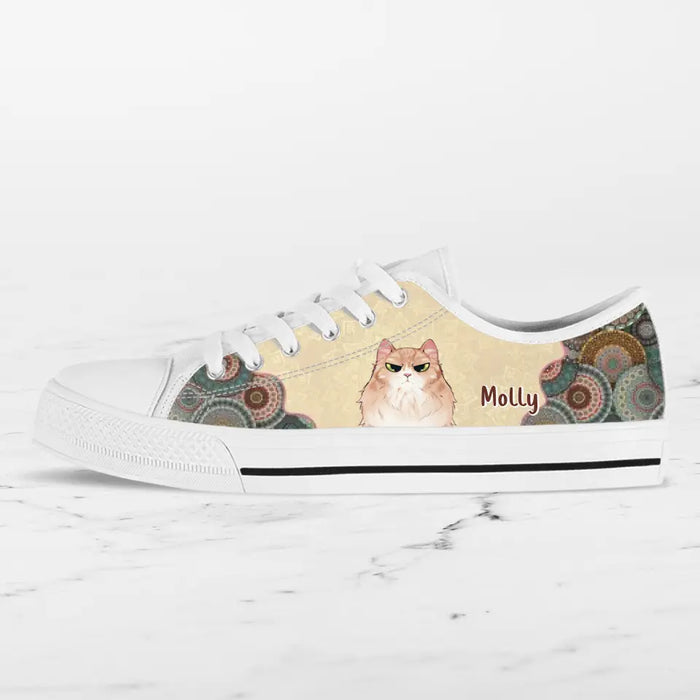 Personalized Cat Mom Canvas Sneakers - Up to 5 Cats - Mother's Day Gift Idea for Cat Lovers - Rockin' The Cat Mom Life