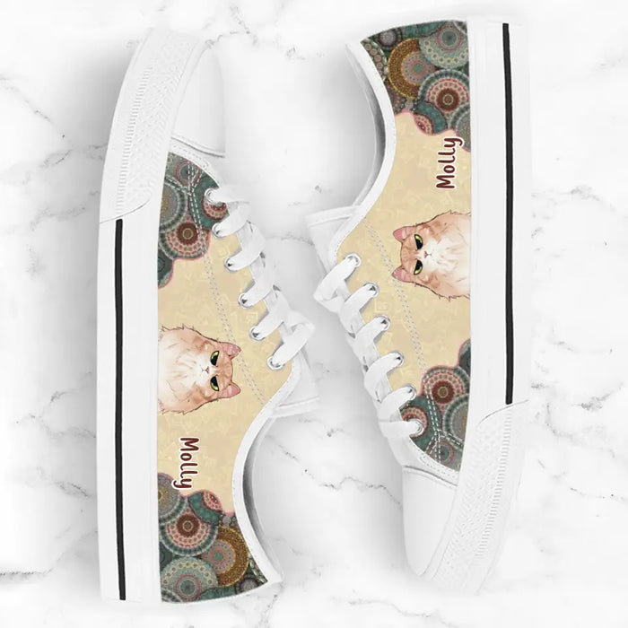 Personalized Cat Mom Canvas Sneakers - Up to 5 Cats - Mother's Day Gift Idea for Cat Lovers - Rockin' The Cat Mom Life