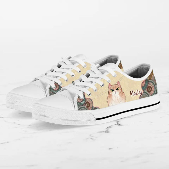Personalized Cat Mom Canvas Sneakers - Up to 5 Cats - Mother's Day Gift Idea for Cat Lovers - Rockin' The Cat Mom Life