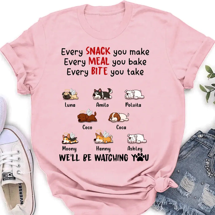 Personalized Dogs T-shirt/Long Sleeve/Sweatshirt/Hoodie - Gift Idea For Dog Lovers - Up to 8 Dogs - We'll Be Watching You