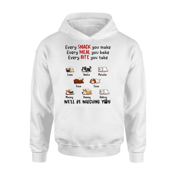 Personalized Dogs T-shirt/Long Sleeve/Sweatshirt/Hoodie - Gift Idea For Dog Lovers - Up to 8 Dogs - We'll Be Watching You