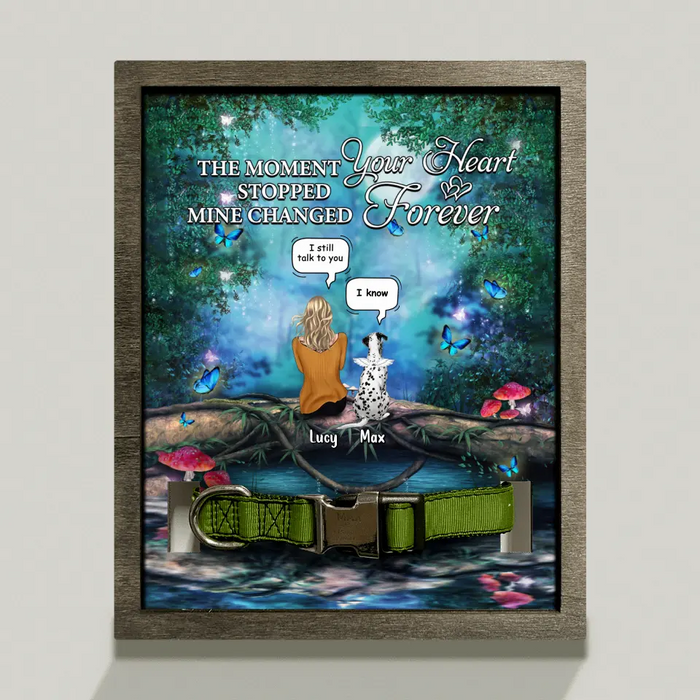 Personalized Memorial Pet Loss Frame - Adult/Couple With Up to 5 Pets - Memorial Gift Idea For Cat/Dog Lover - The Moment Your Heart Stopped Mine Changed Forever