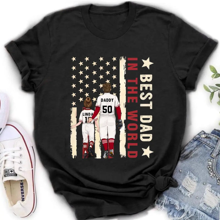 Personalized Baseball Shirt/Long sleeve/Sweatshirt/Hoodie - Gift Idea For Baseball Lovers/Father's Day - Up to 3 Kids - Best Dad In The World