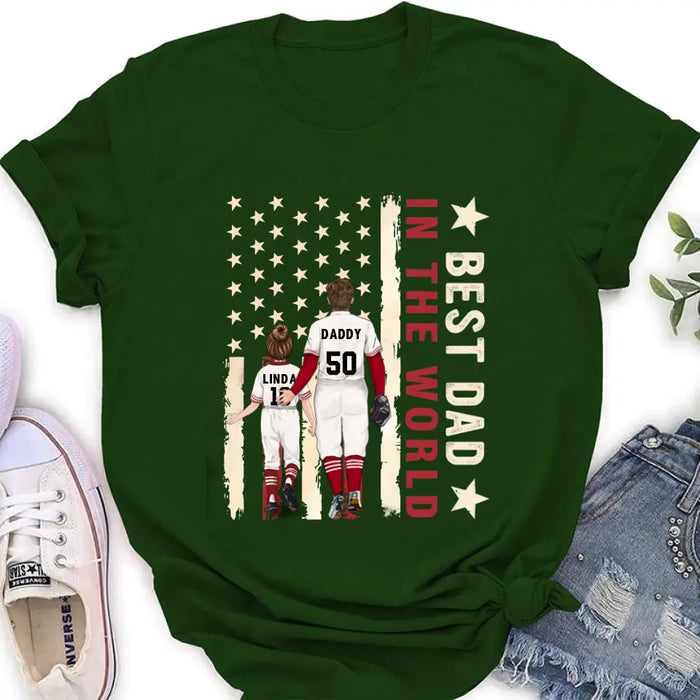Personalized Baseball Shirt/Long sleeve/Sweatshirt/Hoodie - Gift Idea For Baseball Lovers/Father's Day - Up to 3 Kids - Best Dad In The World