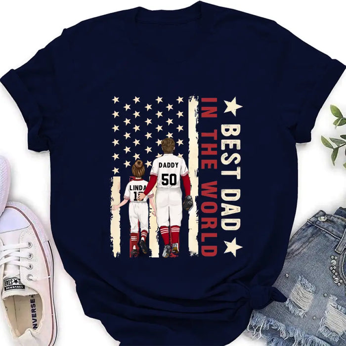 Personalized Baseball Shirt/Long sleeve/Sweatshirt/Hoodie - Gift Idea For Baseball Lovers/Father's Day - Up to 3 Kids - Best Dad In The World