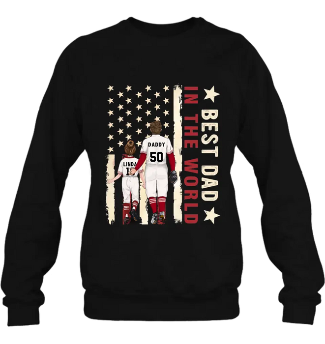 Personalized Baseball Shirt/Long sleeve/Sweatshirt/Hoodie - Gift Idea For Baseball Lovers/Father's Day - Up to 3 Kids - Best Dad In The World