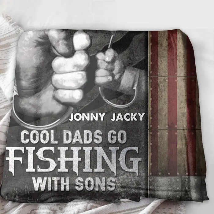 Personalized Fishing Fleece Throw Blanket/Quilt - Father's Day Gift Idea for Fishing Lover - Some Dads Like Drinking With Friends Cool Dads Go Fishing With Sons