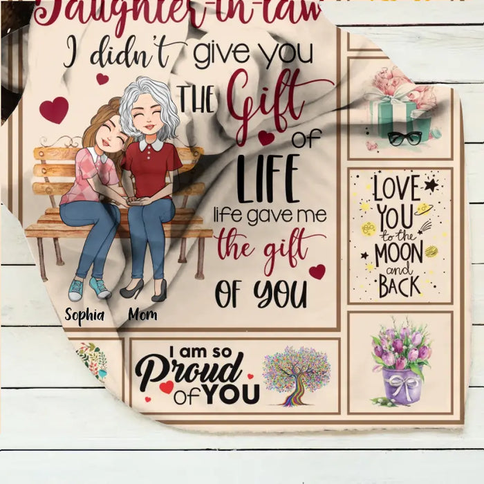 Personalized Mom & Daughter Fleece Throw Blanket/Quilt - Best Gift Idea For Daughter-In-Law/Mother's Day - Life Gave Me The Gift Of You
