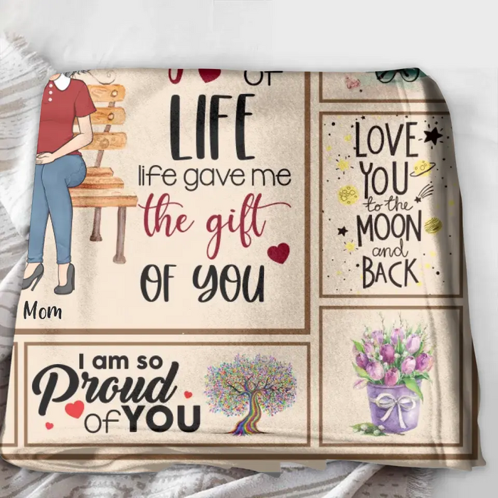 Personalized Mom & Daughter Fleece Throw Blanket/Quilt - Best Gift Idea For Daughter-In-Law/Mother's Day - Life Gave Me The Gift Of You