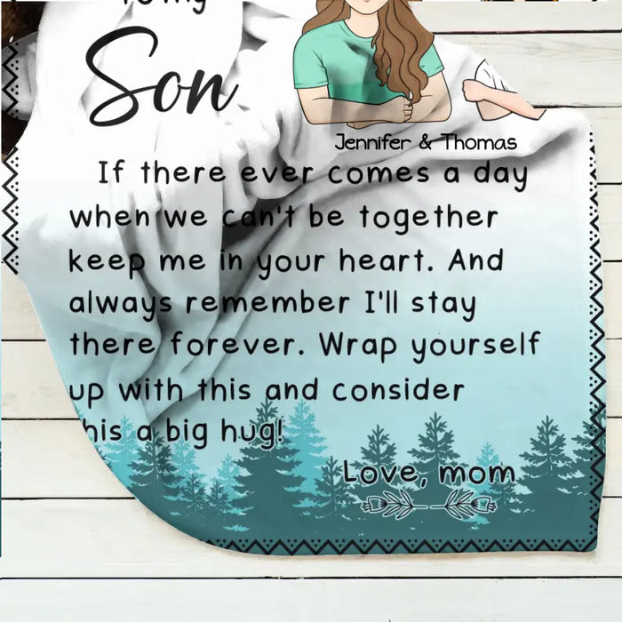 Personalized To My Son/ Daughter Fleece Throw Blanket/Quilt - Gift Idea From Mom To Kid - Always Remember I'll Stay There Forever