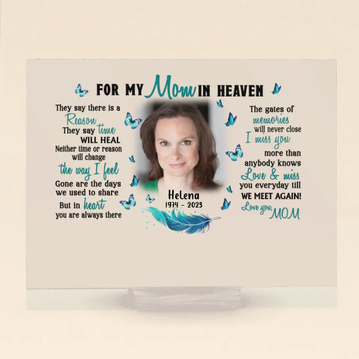 Personalized Memorial Photo Horizontal Acrylic Plaque - Memorial Gift Idea For Mother's Day - I Miss You More Than Anybody Knows