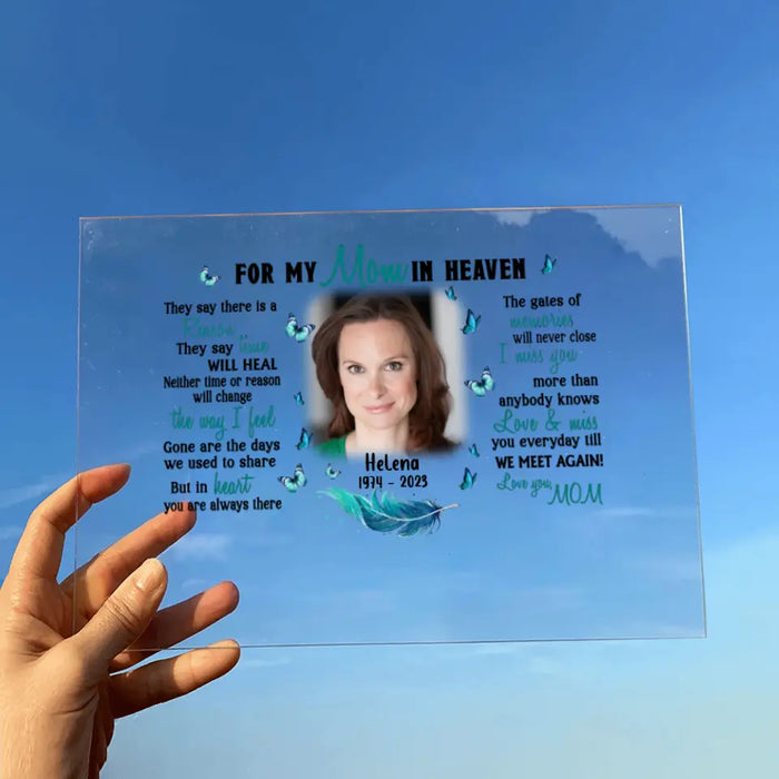 Personalized Memorial Photo Horizontal Acrylic Plaque - Memorial Gift Idea For Mother's Day - I Miss You More Than Anybody Knows