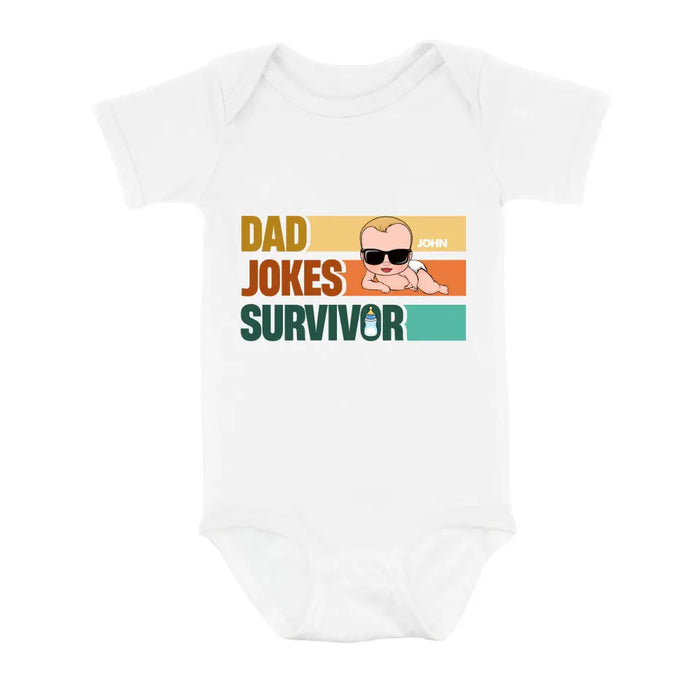 Personalized First Father's Day Dad T-Shirt/Baby Onesie - Gift Idea For Father's Day/Father/Son/Daughter - Dad Jokes Champion