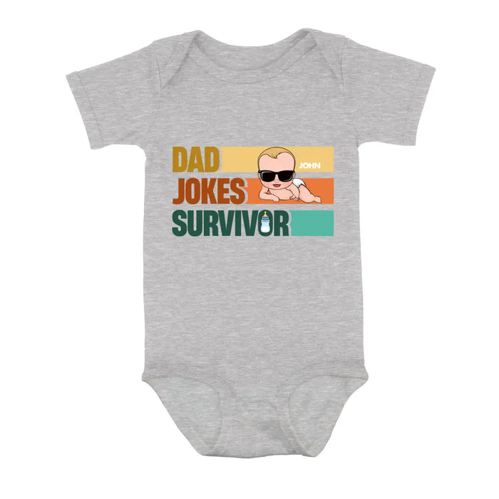Personalized First Father's Day Dad T-Shirt/Baby Onesie - Gift Idea For Father's Day/Father/Son/Daughter - Dad Jokes Champion