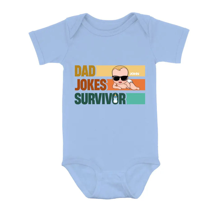 Personalized First Father's Day Dad T-Shirt/Baby Onesie - Gift Idea For Father's Day/Father/Son/Daughter - Dad Jokes Champion
