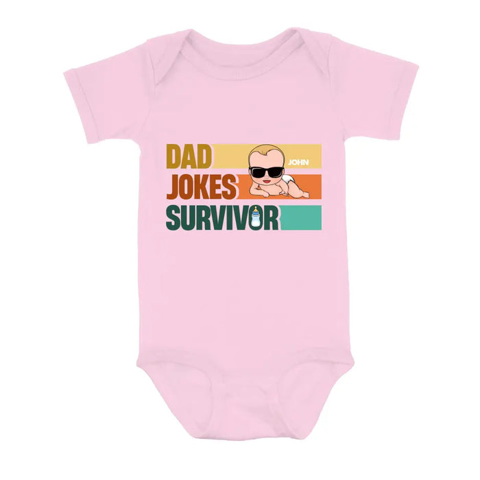 Personalized First Father's Day Dad T-Shirt/Baby Onesie - Gift Idea For Father's Day/Father/Son/Daughter - Dad Jokes Champion