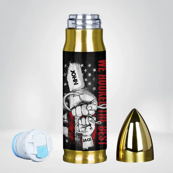 Personalized Fishing Dad Bullet Tumbler - Up to 4 Children - Gift Idea For Father's Day - Holy Mackerel, You're One Great Dad