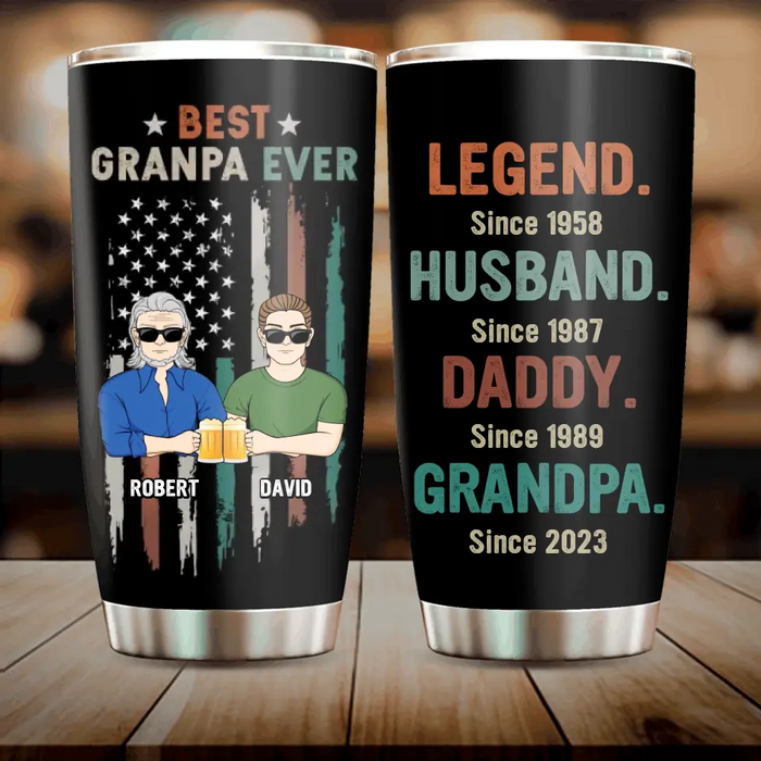 Personalized Grandpa Tumbler - Father's Day Gift Idea For Grandpa - Best Grandpa Ever