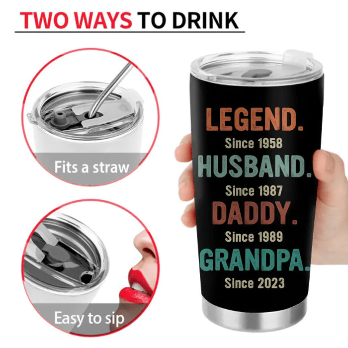 Personalized Grandpa Tumbler - Father's Day Gift Idea For Grandpa - Best Grandpa Ever