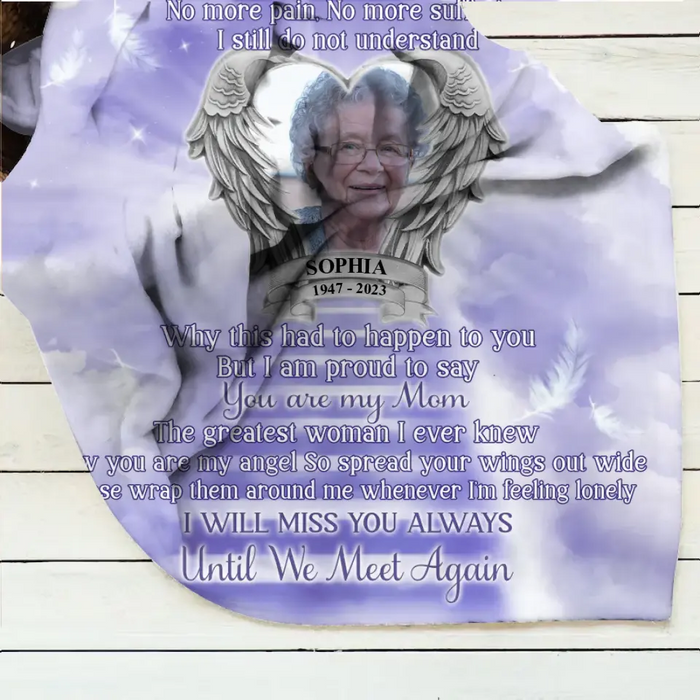 Personalized Memorial Photo Fleece Throw Blanket/Quilt - Memorial Gift Idea for Father's Day/Mother's Day - My Angel Your Battle Is Now Over