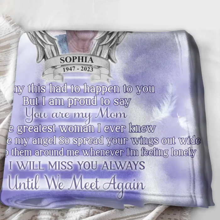 Personalized Memorial Photo Fleece Throw Blanket/Quilt - Memorial Gift Idea for Father's Day/Mother's Day - My Angel Your Battle Is Now Over