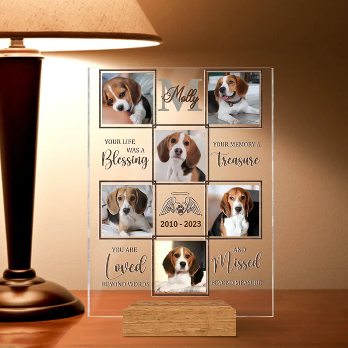 Personalized Memorial Acrylic Plaque - Upload Photo - Memorial Gift Idea - You Are Loved Beyond Words And Missed Beyond Measure