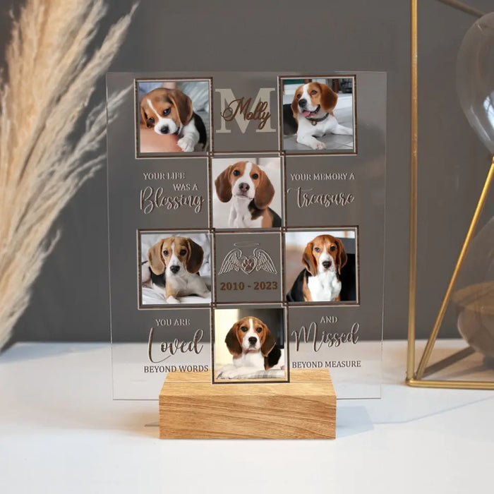 Personalized Memorial Acrylic Plaque - Upload Photo - Memorial Gift Idea - You Are Loved Beyond Words And Missed Beyond Measure