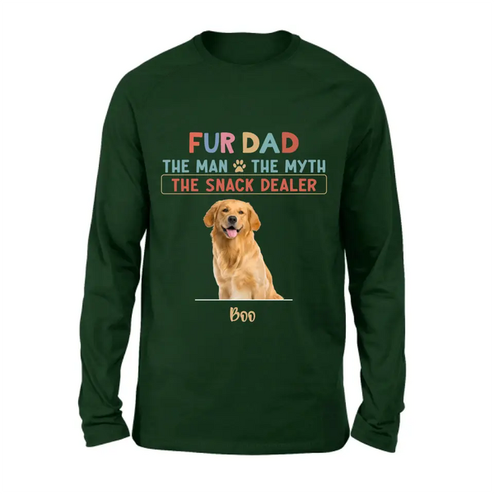 Personalized Fur Dad Shirt/Hoodie - Upload Photo - Up to 6 Pets - Father's Day Gift For Pet Lovers  - Fur Dad The Man The Myth The Snack Dealer