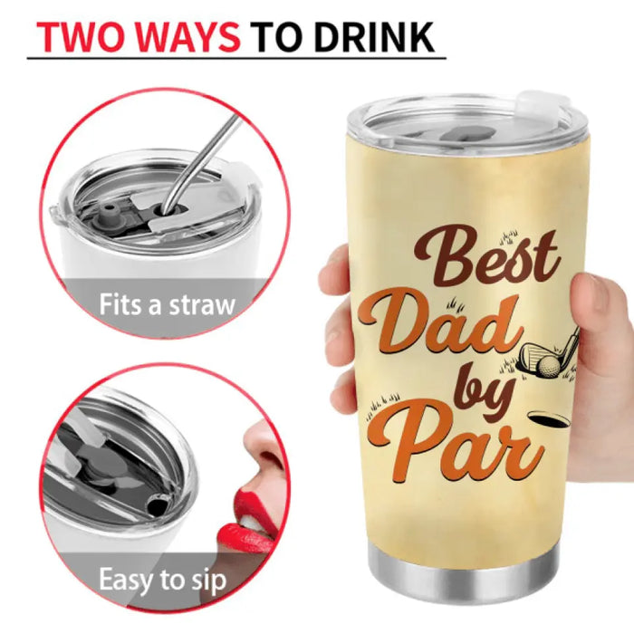 Personalized Sperms Golfer Tumbler - Gift Idea From Kids/For Father's Day - Up to 3 Sperms - Best Father By Par