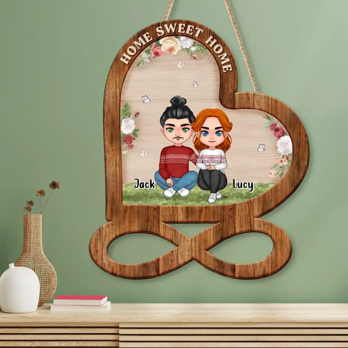 Personalized Couple Wooden Sign - Christmas/Birthday/Anniversary Gift Idea For Couple - Home Sweet Home